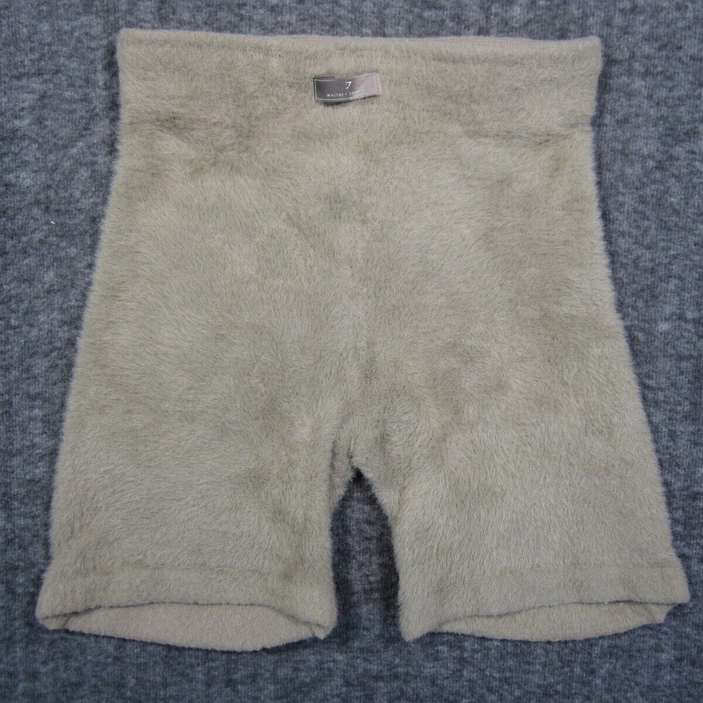 Gymshark Whitney Simmons‎ Shorts Small Tan Fuzzy Eyelash Knit High Waist Pull On
